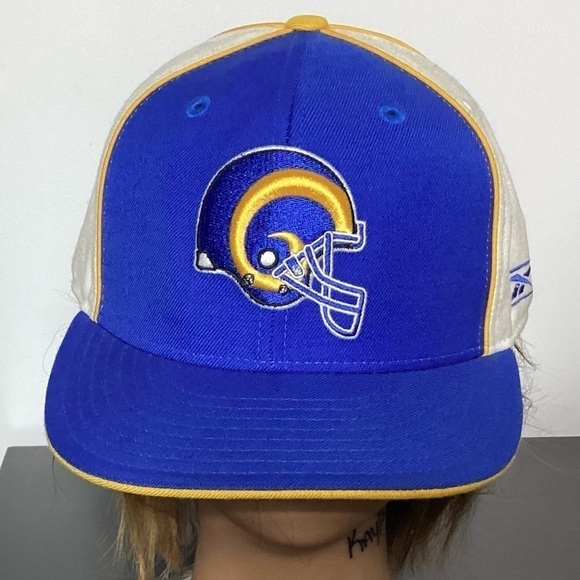 LA Rams NFL Reebok Gridiron Classics Wool Sz 7 1/2 Fitted Baseball Cap Hat EUC! - Picture 2 of 9